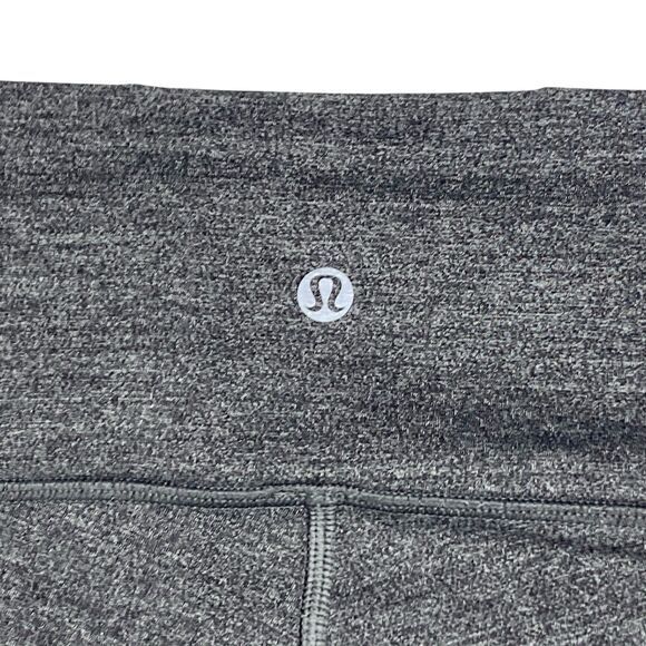 Lululemon Leggings Womens Sz 8 Heathered Black Featherlight Tight 7/8 Yoga Pants - Picture 9 of 16